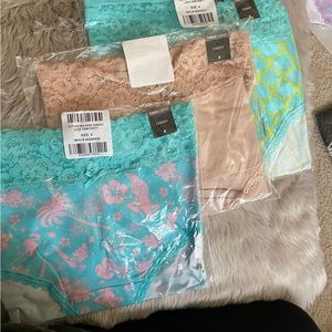 Torrid mid rise cheeky panties. NWT. Mermaid print, beige, flamingo print. Sz 4